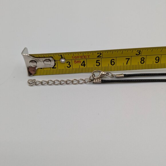 Fused Glass Dichroic Necklace, Pendant, Black Cord, 18", Multicolor - Picture 9 of 10